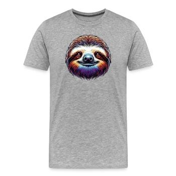 Paresse - T-shirt bio Premium Homme - gris chiné - Devant - Damien (186cm)
