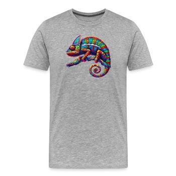 Chameleon - Men's Premium Organic T-Shirt - heather grey - Front - Damien (186cm)