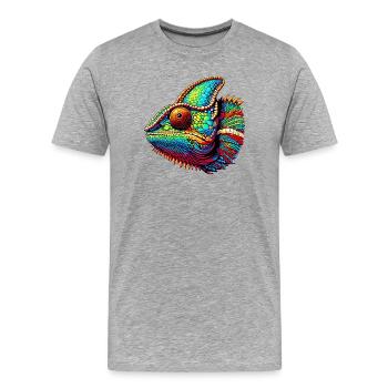 Chameleon - Men's Premium Organic T-Shirt - heather grey - Front - Damien (186cm)