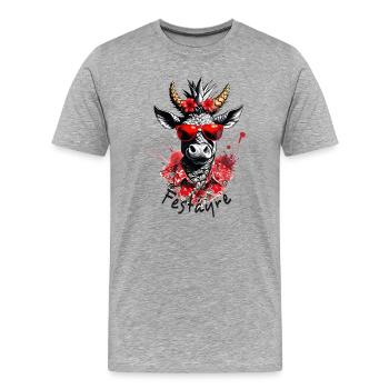 Festayre, feria and fun bull, to party - Men's Premium Organic T-Shirt - heather grey - Front - Damien (186cm)