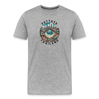 Pattaya Thailand Reise Design - Männer Premium Bio T-Shirt - Grau meliert - Vorne - Damien (186cm)