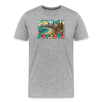 Pattaya Thailand Party Design - Männer Premium Bio T-Shirt - Grau meliert - Vorne - Damien (186cm)