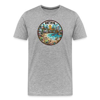 Pattaya Stadt Thailand Design - Männer Premium Bio T-Shirt - Grau meliert - Vorne - Damien (186cm)