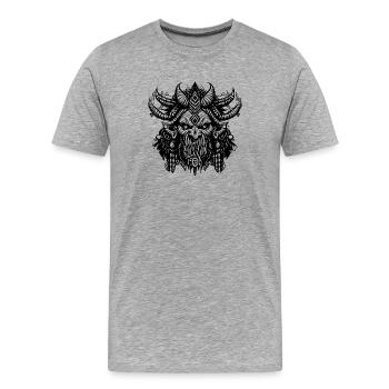 Pagan Tribal Demon - Männer Premium Bio T-Shirt - Grau meliert - Vorne - Damien (186cm)