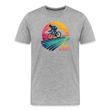 Col d’Eze : l’ascension des rêves - T-shirt bio Premium Homme - gris chiné - Devant - Damien (186cm)