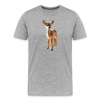 Chevreuil fauve Costume Chevreuil Cerf mignon Cerf faon - T-shirt bio Premium Homme - gris chiné - Devant - Damien (186cm)