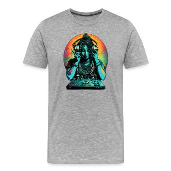 Goddess DJ - Men's Premium Organic T-Shirt - heather grey - Front - Damien (186cm)