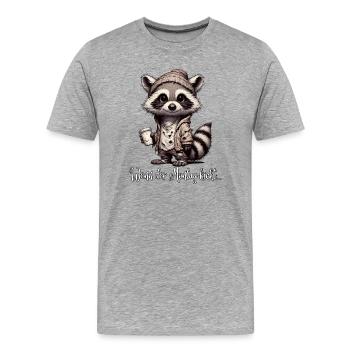 Montagsbär - Männer Premium Bio T-Shirt - Grau meliert - Vorne - Damien (186cm)