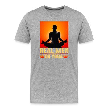 Yoga, Zen, Zen Attitude - Men's Premium Organic T-Shirt - heather grey - Front - Damien (186cm)