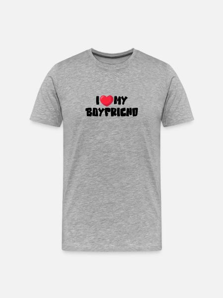 I Love My Boyfriend - Men's Premium Organic T-Shirt - heather grey
