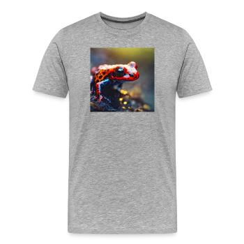 Colorful Frog - Men's Premium Organic T-Shirt - heather grey - Front - Damien (186cm)