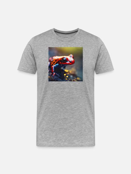Bunter Frosch - Männer Premium Bio T-Shirt - Grau meliert