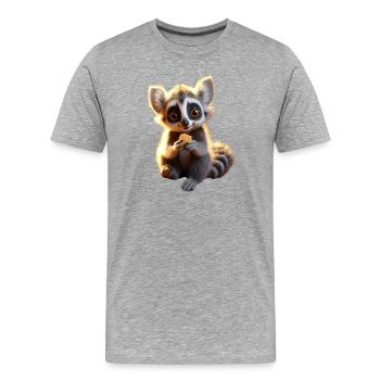 Amoureux des lémuriens à queue annelée Lémurien lémurien à queue annelée Maki lémurien à queue annelée - T-shirt bio Premium Homme - gris chiné - Devant - Damien (186cm)
