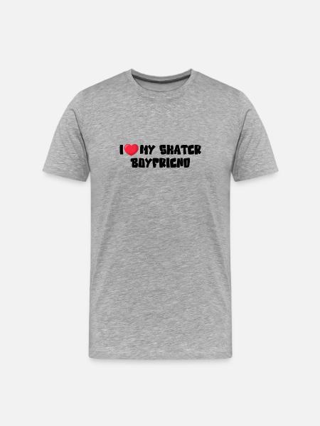 I Love My Skater Boyfriend - Men's Premium Organic T-Shirt - heather grey