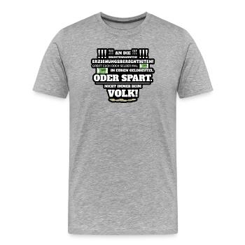 Nicht immer vom Volk - Männer Premium Bio T-Shirt - Grau meliert - Vorne - Damien (186cm)