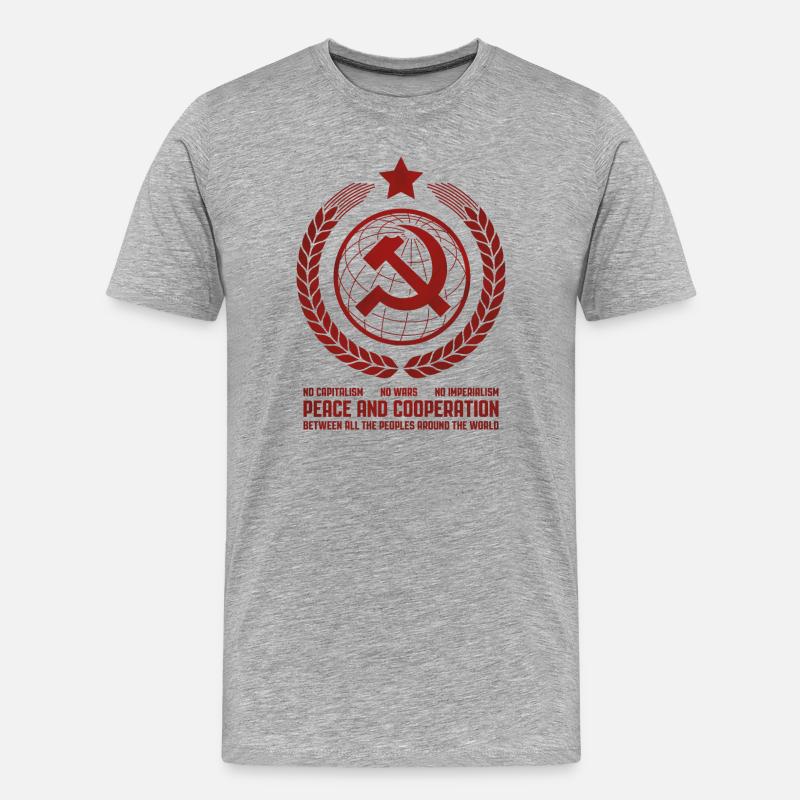 Global Unity Emblem - Männer Premium Bio T-Shirt - Grau meliert