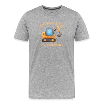 Bauleiter im Training - Männer Premium Bio T-Shirt - Grau meliert - Vorne - Damien (186cm)