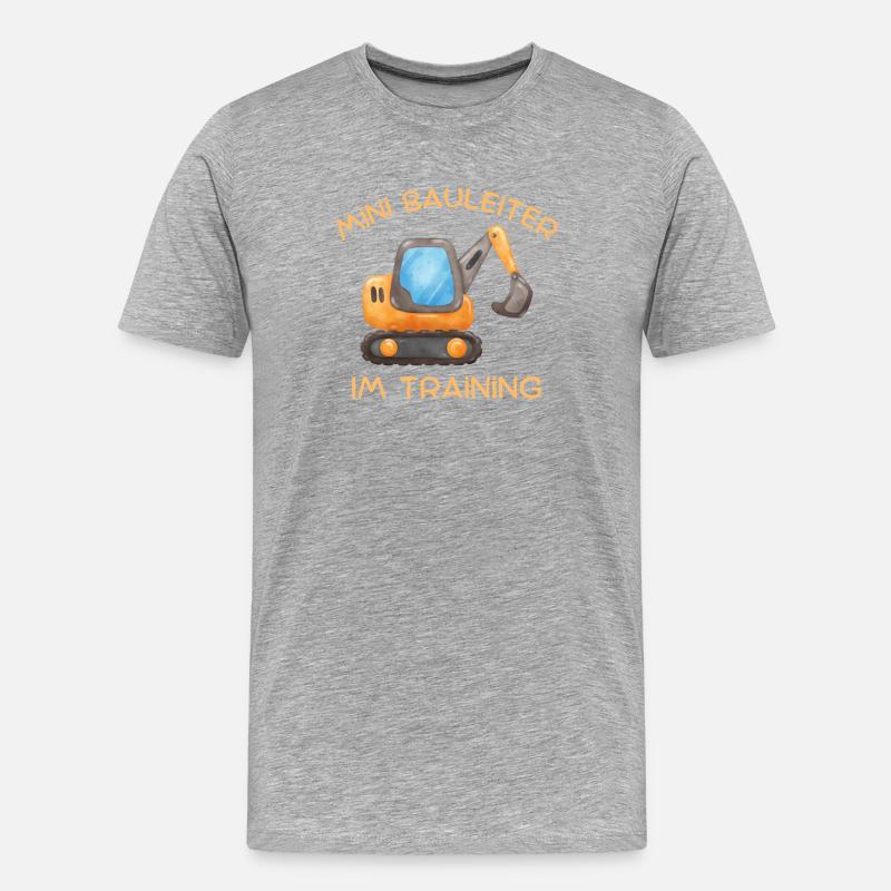 Bauleiter im Training - Männer Premium Bio T-Shirt - Grau meliert