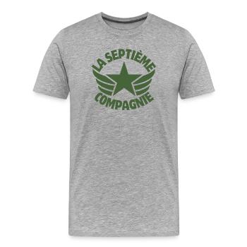 Seventh Company, 7th Company, Chaudard - Men's Premium Organic T-Shirt - heather grey - Front - Damien (186cm)