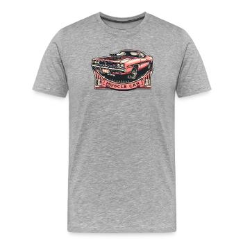 American Muscle Car - Men's Premium Organic T-Shirt - heather grey - Front - Damien (186cm)