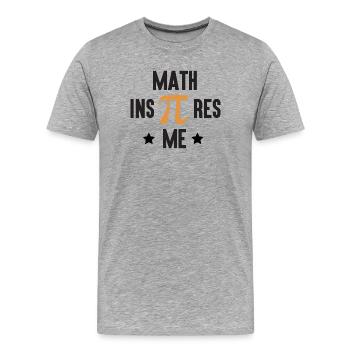 Pi Day - Les mathématiques m’inspirent - T-shirt bio Premium Homme - gris chiné - Devant - Damien (186cm)