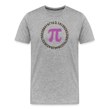 Pi Day - Bonne journée Pi - T-shirt bio Premium Homme - gris chiné - Devant - Damien (186cm)