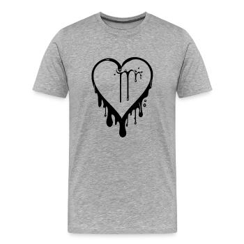 Coeur de graffiti en fusion - T-shirt bio Premium Homme - gris chiné - Devant - Damien (186cm)
