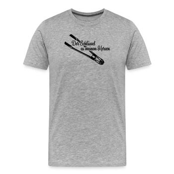 Schlüssel zum Herz Love - Männer Premium Bio T-Shirt - Grau meliert - Vorne - Damien (186cm)