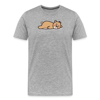 Je m’en fous Attitude Relax Chill - T-shirt bio Premium Homme - gris chiné - Devant - Damien (186cm)
