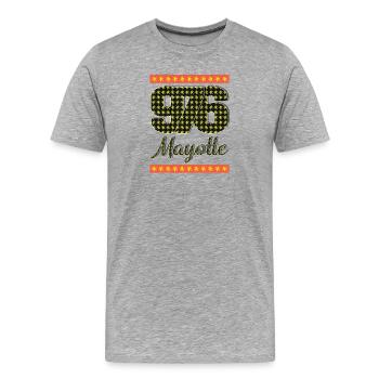 T SHIRT 976 MAYOTTE_MAHORAIS_MAHORAISE - T-shirt bio Premium Homme - gris chiné - Devant - Damien (186cm)