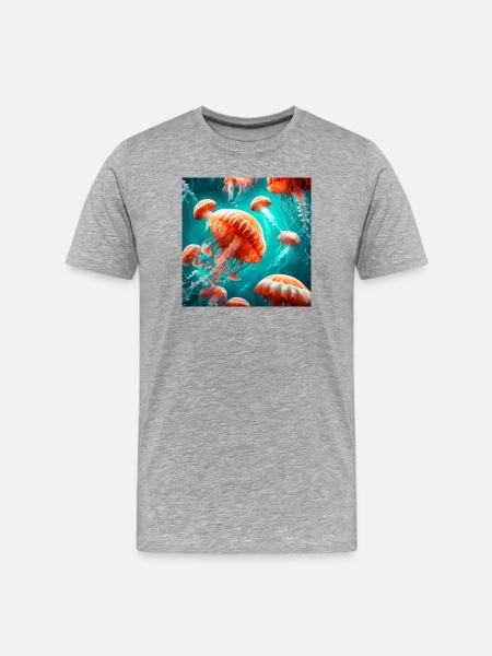 Méduses - T-shirt bio Premium Homme - gris chiné