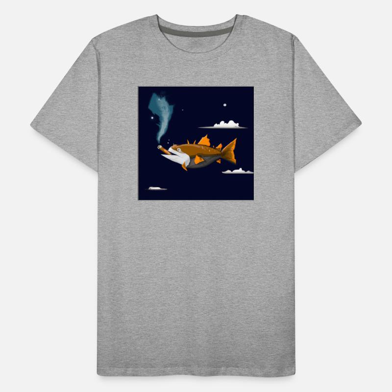 Fischen Sie mit einer Zigarre in der Luft. Männer Premium Bio T-Shirt