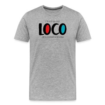 Ich bin verrückt - Männer Premium Bio T-Shirt - Grau meliert - Vorne - Damien (186cm)