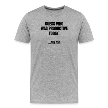 Je m’en fous de la déclaration, c’est drôle - T-shirt bio Premium Homme - gris chiné - Devant - Damien (186cm)