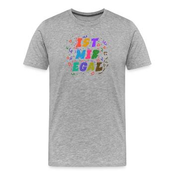 Ist Mir Egal Statement Gleichgültig Chill - Männer Premium Bio T-Shirt - Grau meliert - Vorne - Damien (186cm)