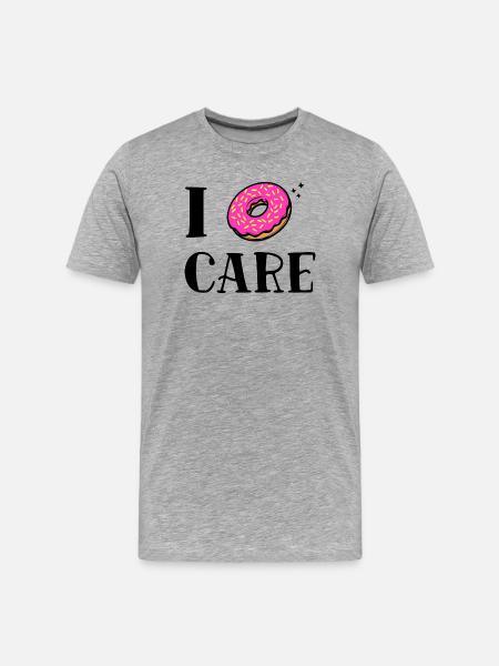 Is Mir Egal Witzig Donut Statement - Männer Premium Bio T-Shirt - Grau meliert