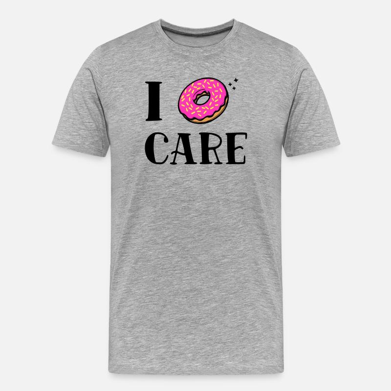Is Mir Egal Witzig Donut Statement - Männer Premium Bio T-Shirt - Grau meliert