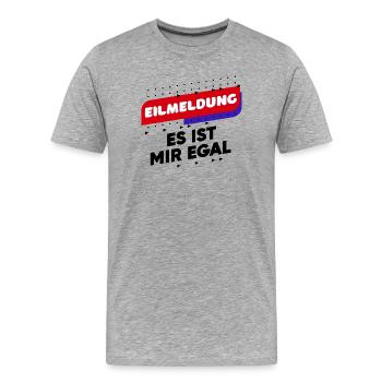 Drôle de déclaration de détente Je ne me soucie pas de l’attitude - T-shirt bio Premium Homme - gris chiné - Devant - Damien (186cm)
