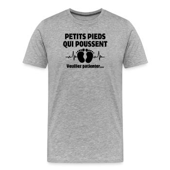 Father-to-be, mother-to-be, baby-to-be - Men's Premium Organic T-Shirt - heather grey - Front - Damien (186cm)