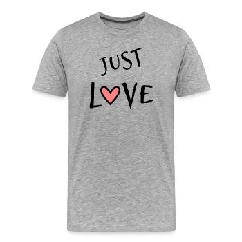 VALENTINE'S DAY. Bachelorette party. I LOVE YOU. I LOVE YOU. LOVE - Men's Premium Organic T-Shirt - heather grey - Front - Damien (186cm)
