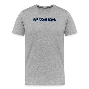 Je m’en fous Statement Attitude Chill - T-shirt bio Premium Homme - gris chiné - Devant - Damien (186cm)
