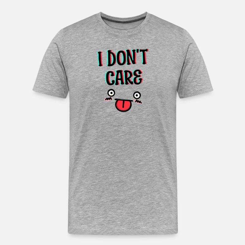 I don't care Attitude Statement - Men's Premium Organic T-Shirt - heather grey