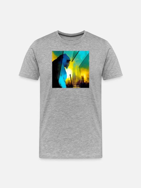 Gorille 01 - K1 - T-shirt bio Premium Homme - gris chiné