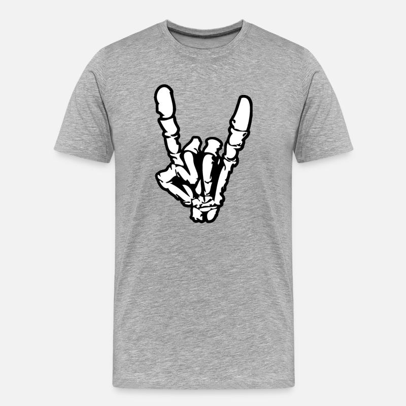 Rock'n'Roll- oder Heavy-Metal-Handzeichen * - Männer Premium Bio T-Shirt - Grau meliert