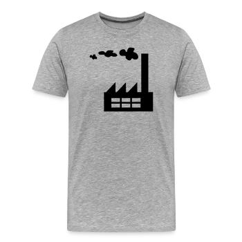 Factory logo with smoke - Men's Premium Organic T-Shirt - heather grey - Front - Damien (186cm)
