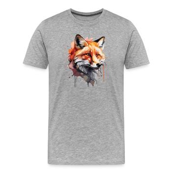Niedlicher Fuchs - Männer Premium Bio T-Shirt - Grau meliert - Vorne - Damien (186cm)