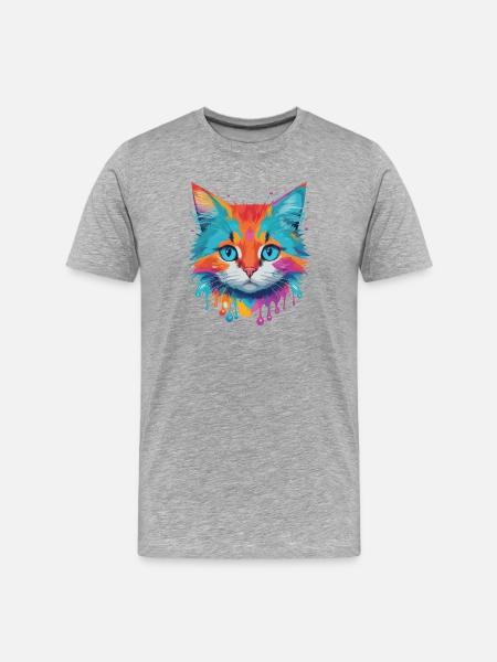 Chat mignon - T-shirt bio Premium Homme - gris chiné