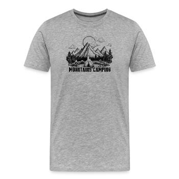 Mountain camping - Men's Premium Organic T-Shirt - heather grey - Front - Damien (186cm)