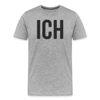 Ich Statement Design - Männer Premium Bio T-Shirt - Grau meliert - Vorne - Damien (186cm)