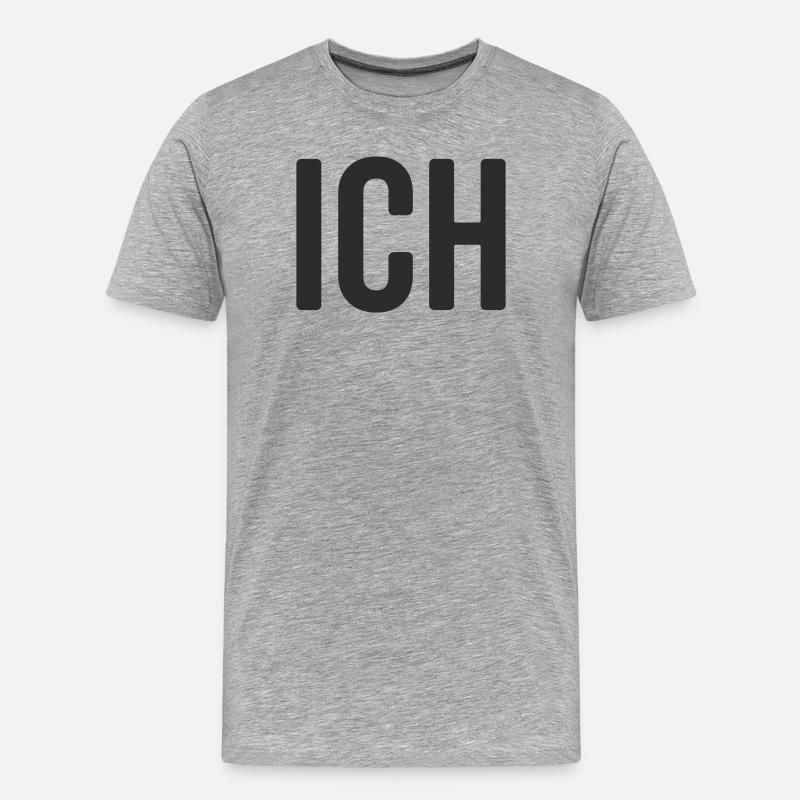 Ich Statement Design - Männer Premium Bio T-Shirt - Grau meliert